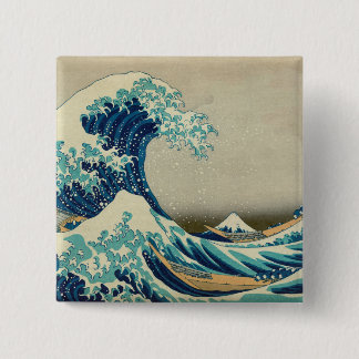 Bóton Quadrado 5.08cm A onda do Excelente de Kanagawa