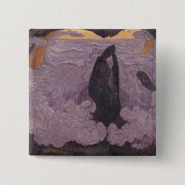 Bóton Quadrado 5.08cm A onda violeta, c.1895-6 (Frente)