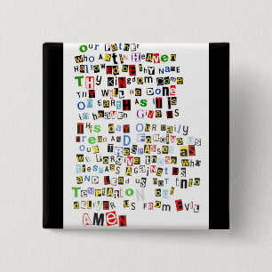 Bóton Quadrado 5.08cm A Oração do senhor