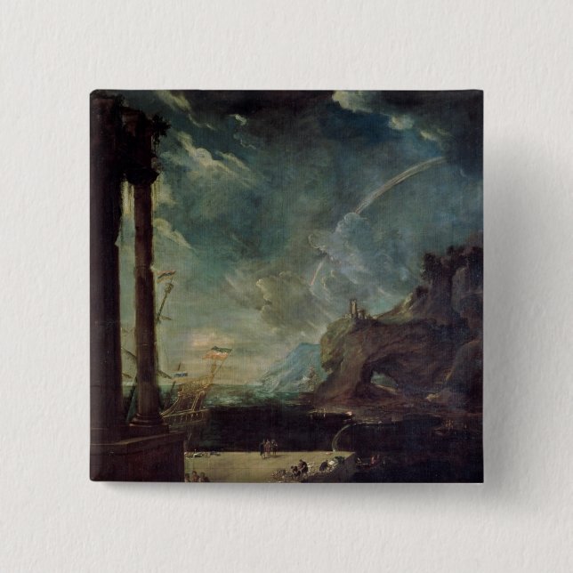 Bóton Quadrado 5.08cm A partida de Aeneas de Carthage (Frente)