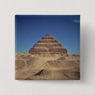 Bóton Quadrado 5.08cm A pirâmide da etapa do rei Djoser, c.2630-2611 BC