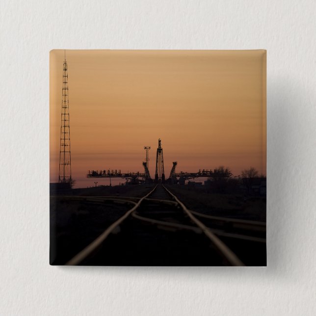 Bóton Quadrado 5.08cm A plataforma de lançamento Soyuz (Frente)