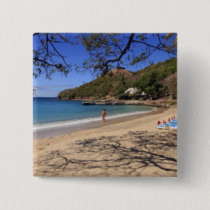 Bóton Quadrado 5.08cm A praia no Parque Nacional da Ilha do Pombo