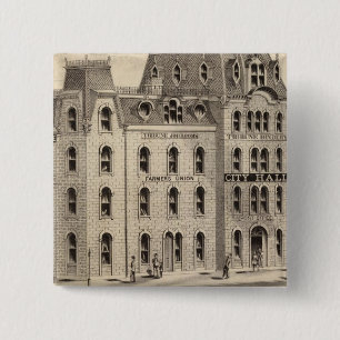 Bóton Quadrado 5.08cm A Prefeitura de Minneapolis, Minnesota
