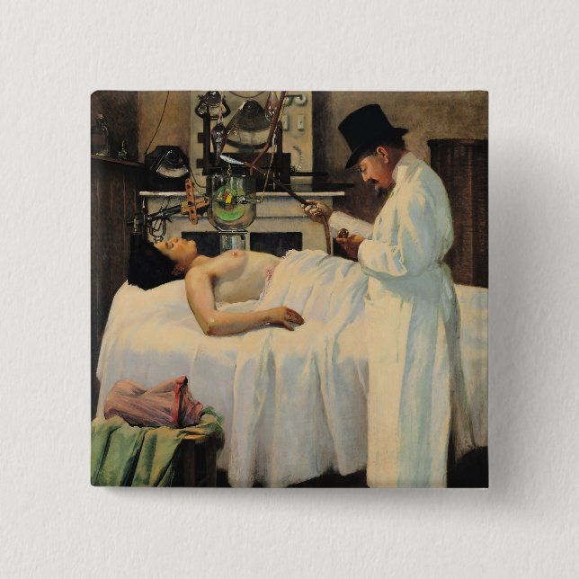 Bóton Quadrado 5.08cm A primeira tentativa de tratar o cancer com os (Frente)