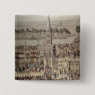 Bóton Quadrado 5.08cm A procissão da coroação do rei Edward VI