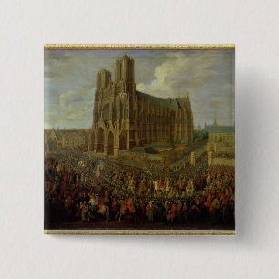 Bóton Quadrado 5.08cm A procissão do rei Louis XV