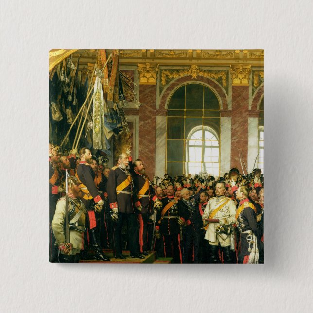 Bóton Quadrado 5.08cm A proclamação de Wilhelm como Kaiser (Frente)
