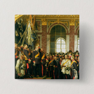 Bóton Quadrado 5.08cm A proclamação de Wilhelm como Kaiser