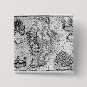 Bóton Quadrado 5.08cm A província de Connaught com a cidade de