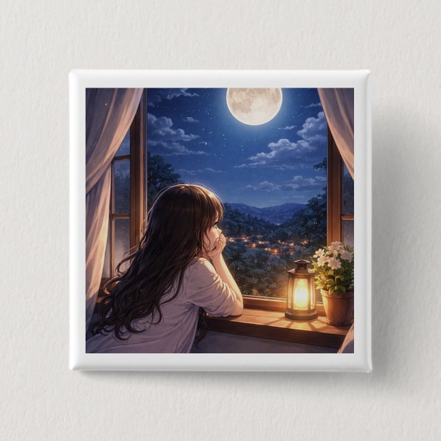 Bóton Quadrado 5.08cm A Quiet Conversation with the Sky (Frente)