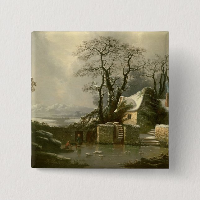 Bóton Quadrado 5.08cm A raça congelada do moinho (Frente)