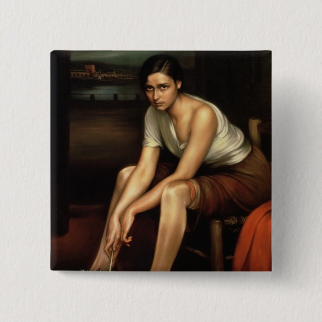 Bóton Quadrado 5.08cm A rapariga de fascínio (Frente)