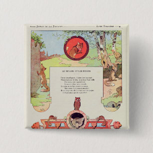 Bóton Quadrado 5.08cm A raposa e as uvas