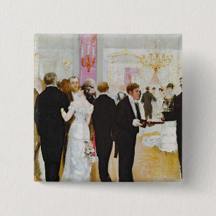 Bóton Quadrado 5.08cm A recepção de casamento, c.1900