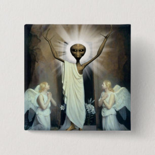 Bóton Quadrado 5.08cm A ressurreição de Jesus estrangeiro