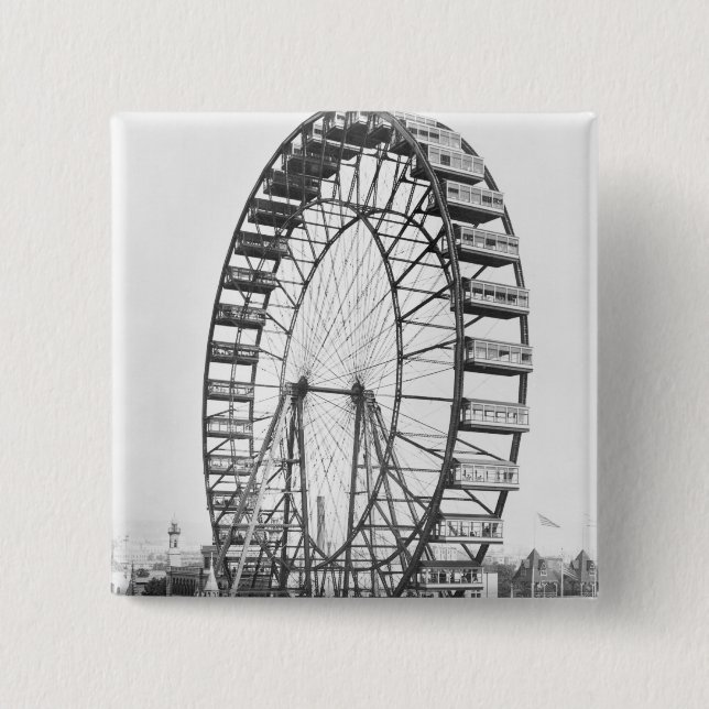 Bóton Quadrado 5.08cm A roda de ferris no colombiano do mundo (Frente)