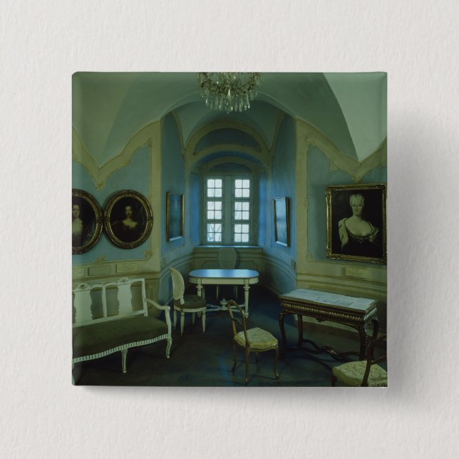 Bóton Quadrado 5.08cm A sala de Cosel, Burg Stolpen, c.1100 (Frente)