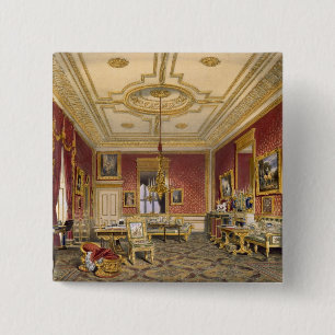 Bóton Quadrado 5.08cm A sala de estar privada da rainha, castelo de