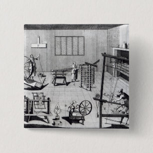 Bóton Quadrado 5.08cm A segunda placa da fabricação de lã