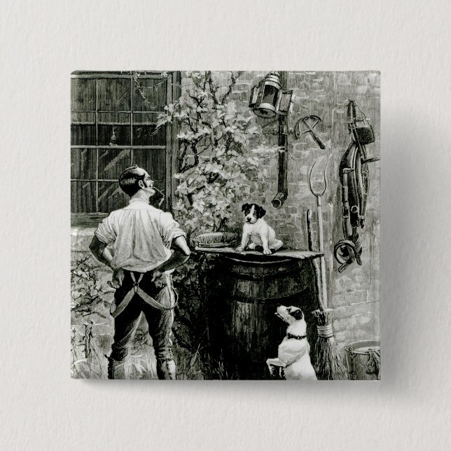 Bóton Quadrado 5.08cm A sobrevivência do mais apto (Frente)