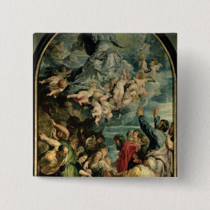 Bóton Quadrado 5.08cm A suposição do Altarpiece do Virgin, 1611/14