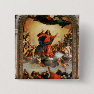 Bóton Quadrado 5.08cm A suposição do Virgin, 1516-18