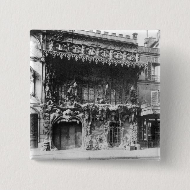 Bóton Quadrado 5.08cm A taberna de "l'Enfer" em Paris (Frente)