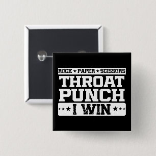 Bóton Quadrado 5.08cm A tesoura de papel Rock Dura Punch I Wor Quote