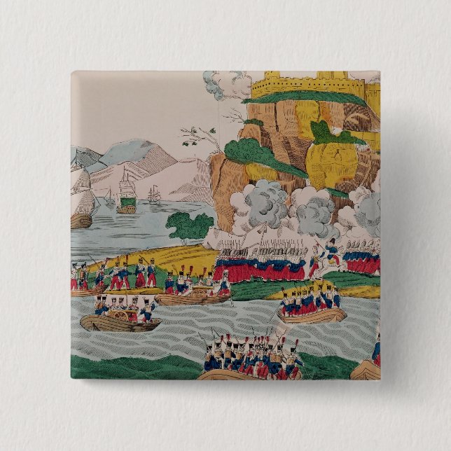 Bóton Quadrado 5.08cm A tomada de Argel pelo francês (Frente)