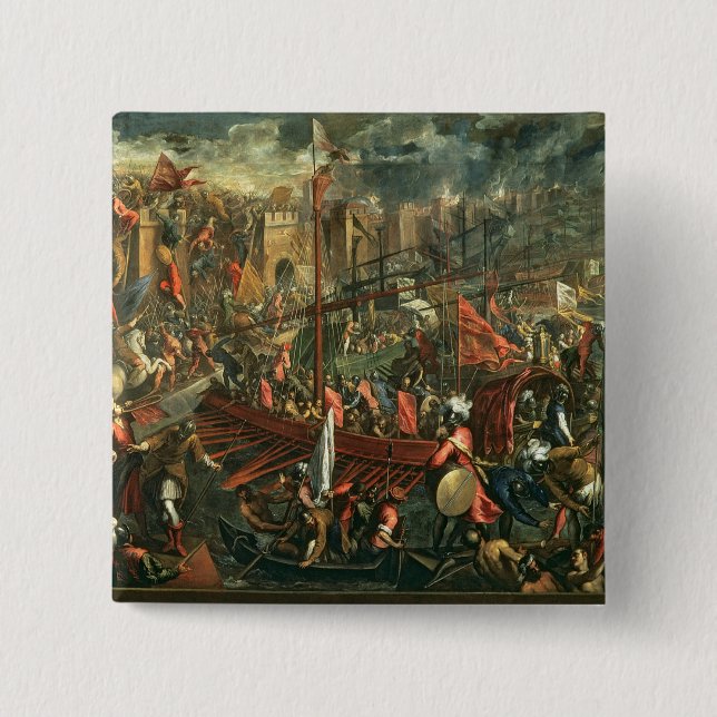 Bóton Quadrado 5.08cm A tomada de Constantinople (óleo em canvas) (Frente)