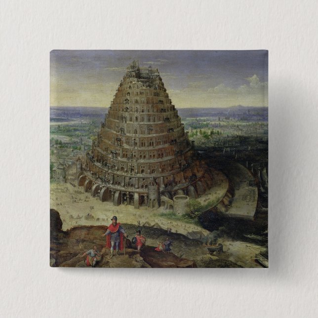 Bóton Quadrado 5.08cm A torre de Babel, 1594 (Frente)