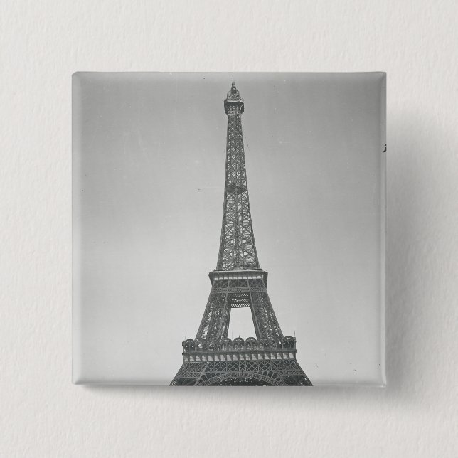 Bóton Quadrado 5.08cm A torre Eiffel, 1887-89 (Frente)