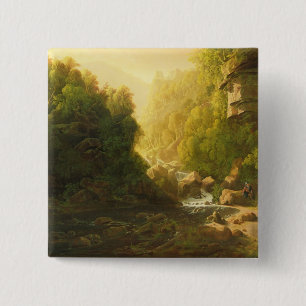 Bóton Quadrado 5.08cm A torrente da montanha, c.1820-30 (óleo em canvas)