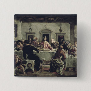 Bóton Quadrado 5.08cm A última ceia (óleo em canvas) 2