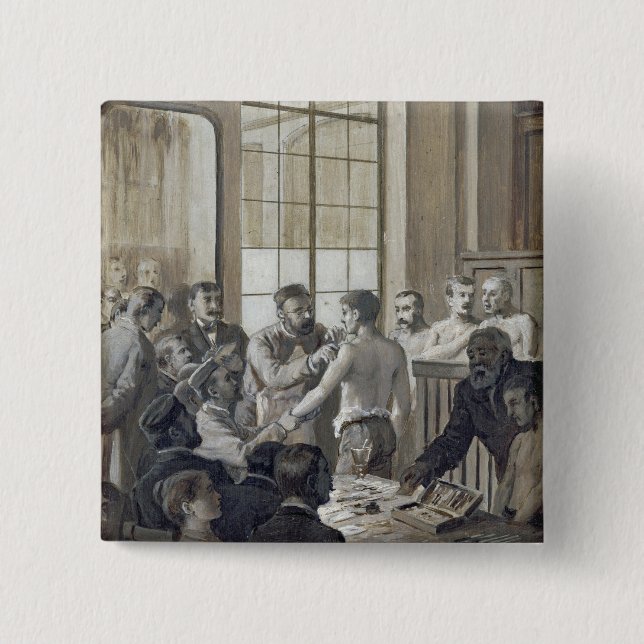 Bóton Quadrado 5.08cm A vacinação (Frente)