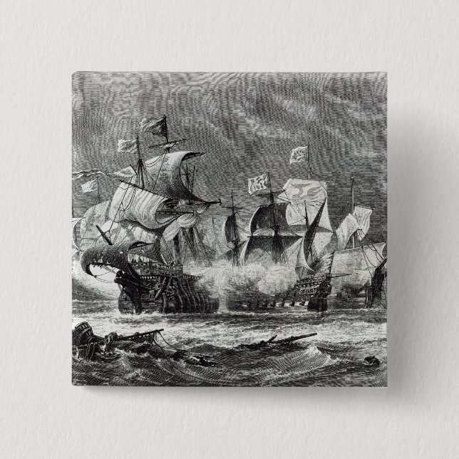 Bóton Quadrado 5.08cm A vanguarda, sob o senhor William Inverno (Frente)