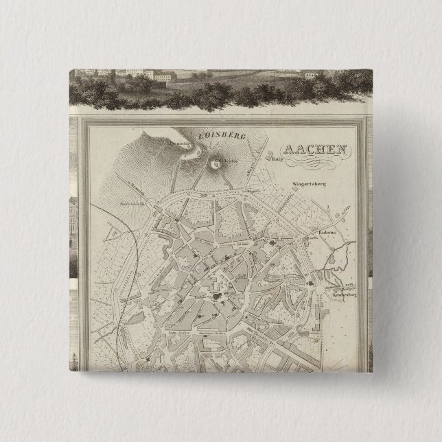 Bóton Quadrado 5.08cm Aachen, Alemanha (Frente)