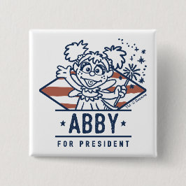 Bóton Quadrado 5.08cm Abby Para Presidente