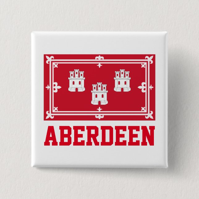 Bóton Quadrado 5.08cm Aberdeen, ESCÓCIA (Frente)