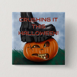 Bóton Quadrado 5.08cm Abóbora Edgy Halloween Crushing It