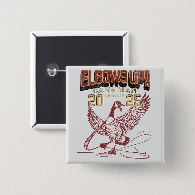 Bóton Quadrado 5.08cm Abotovelos! Liga Canadiana - Canadá - Geese (Frente & Verso)