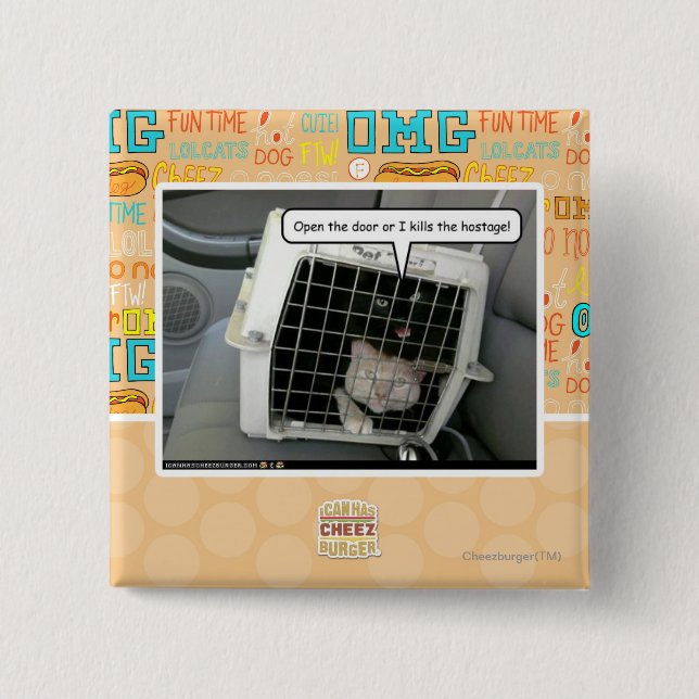 Bóton Quadrado 5.08cm Abra a porta (Frente)