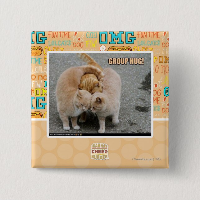 Bóton Quadrado 5.08cm abraço do grupo (Frente)