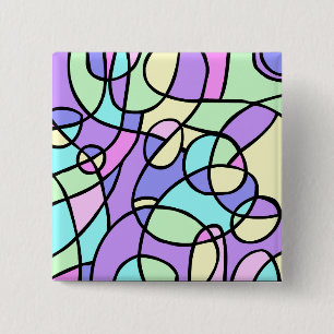 Bóton Quadrado 5.08cm Abstrato