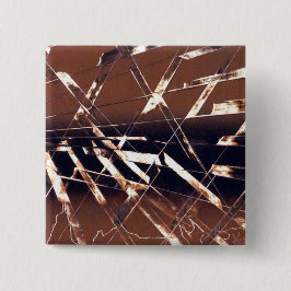 Bóton Quadrado 5.08cm Abstrato geométrico em castanho e preto