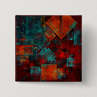 Bóton Quadrado 5.08cm Abstrato Moderno Padrão Artístico Legal Colorido