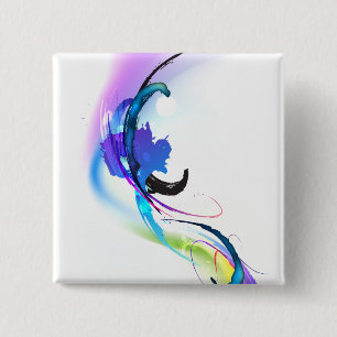 Bóton Quadrado 5.08cm Abstrato Morning Glory Paint Splatters