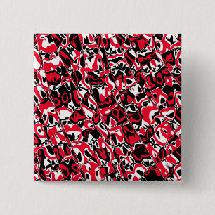 Bóton Quadrado 5.08cm Abstrato Mosaico
