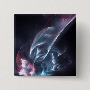 Bóton Quadrado 5.08cm Abstrato Nebula Azul e Púrpura